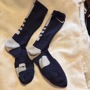 Nike Men's Dark Blue and Light Gray Athletic Socks